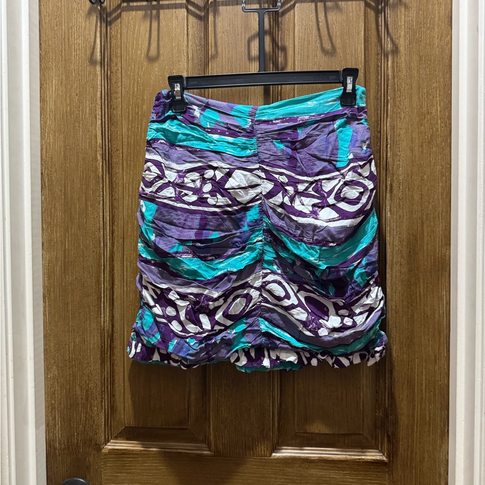 Anthropologie Blue and Purple Bubble Mini Skirt